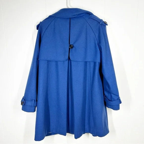 Calvin Klein Blue Button Front Winter Coat 8 - Picture 2 of 9